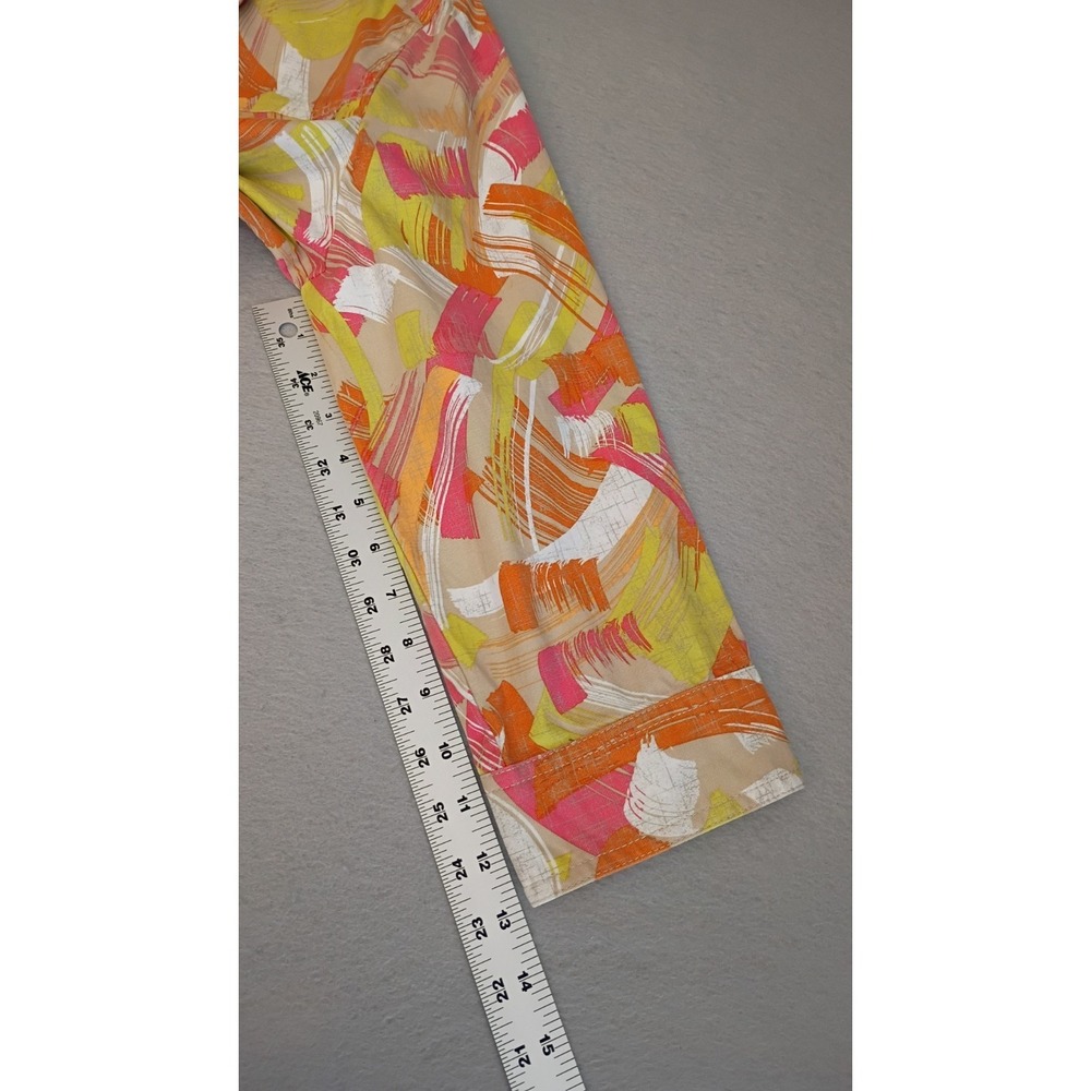 Ruby Rd Women Jacket Sz 16 Neon Abstract Print Button Front Pockets Bead Blazer - Picture 5 of 12